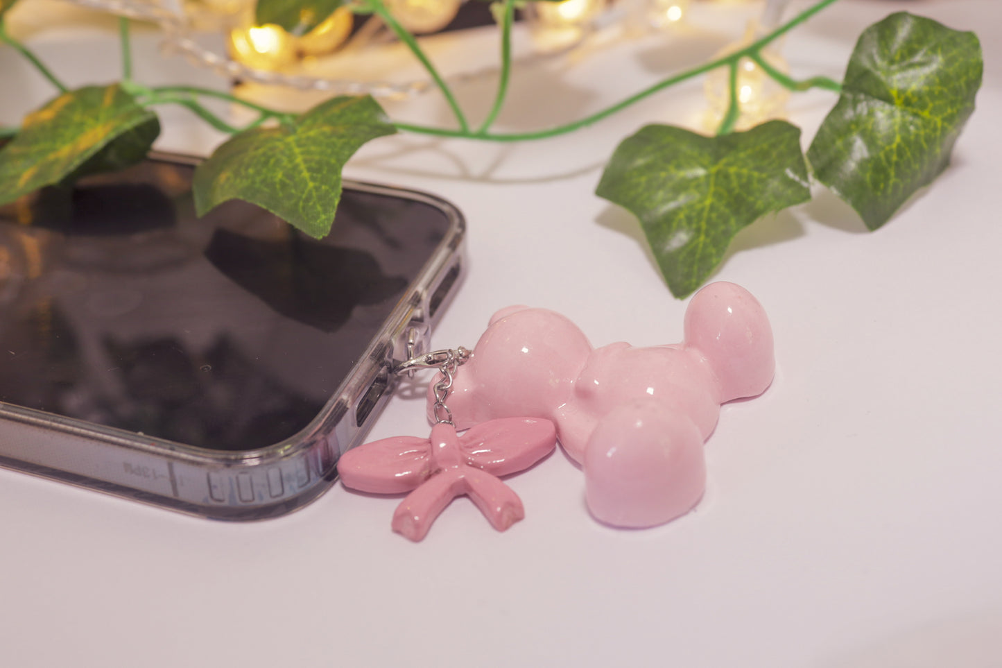 Blossoming Hope: Pink Ribbon Teddy Charm