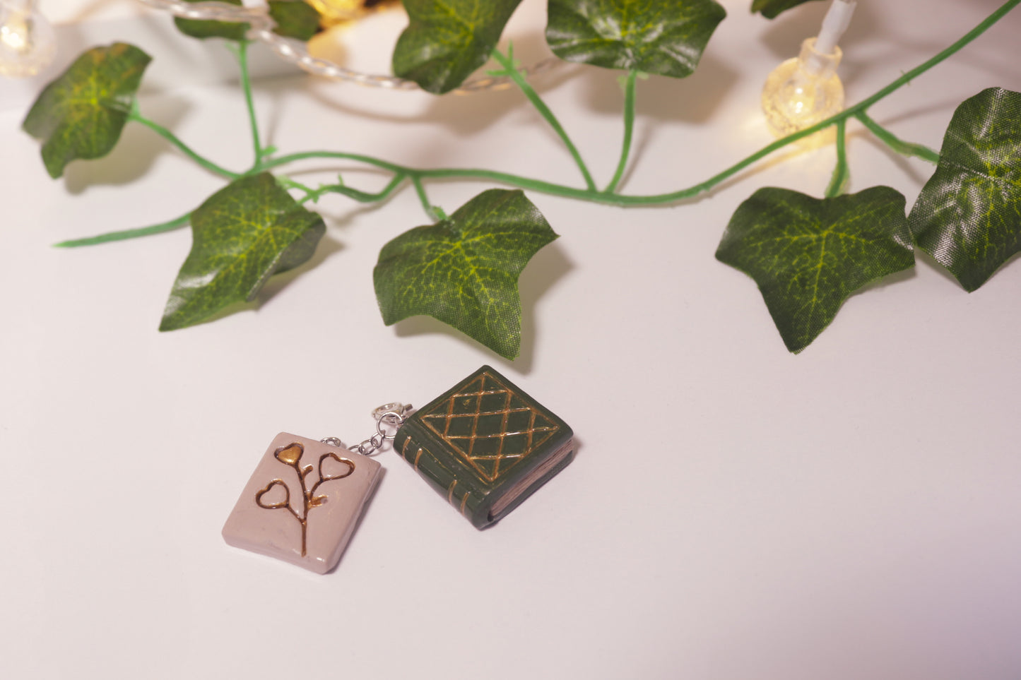 Storykeeper's Secret: Enchanted Book & Whisper Page Charm Duo