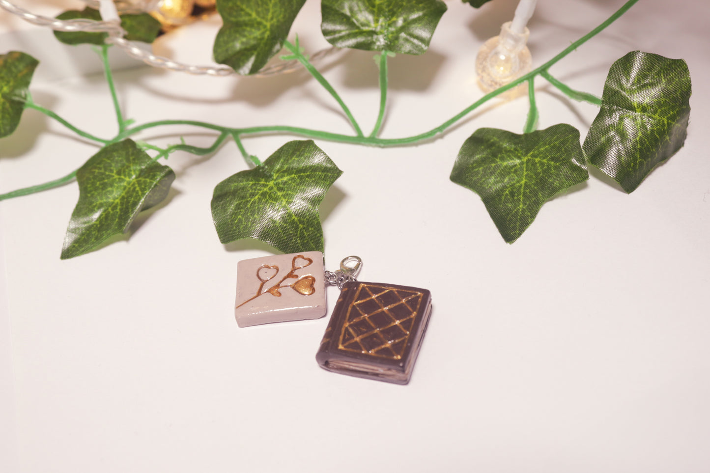 Storykeeper's Secret: Enchanted Book & Whisper Page Charm Duo
